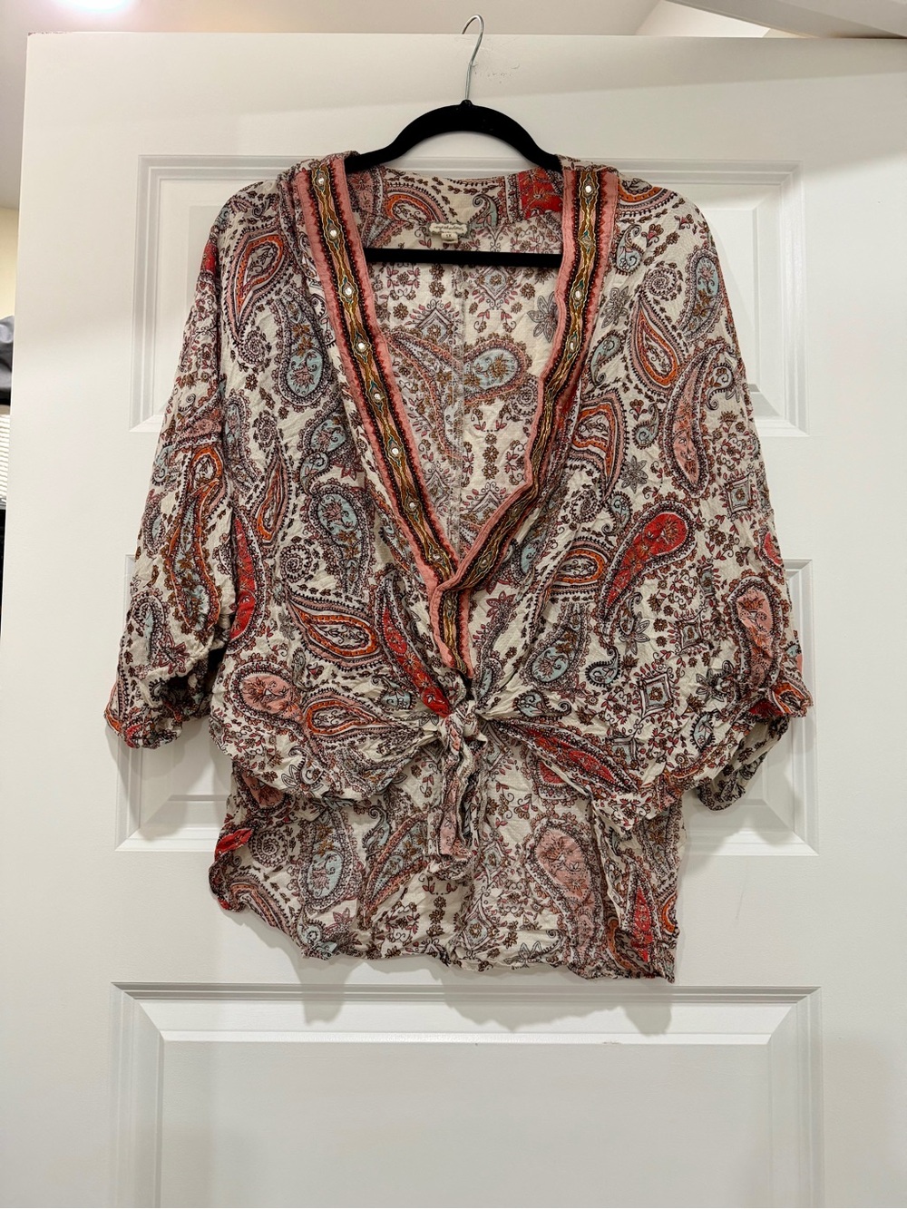 Eyeshadow Boho Front Tie Blouse Size 1X